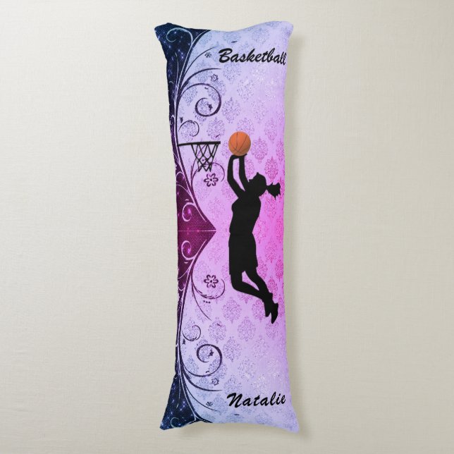 Girls Majestic Gradient Basketball   Body Pillow (Front Vertical)