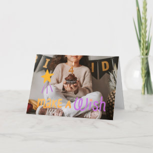 Girls Make A Wish 4th Folded Birthday Card