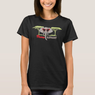 Girls Mama Elephant  For Men Women Wild Animal  Ra T-Shirt