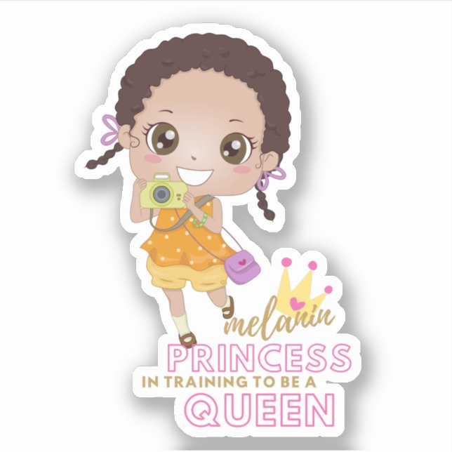 Girls MELANIN Princess In Training To Be Queen (Front)