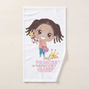 Girls MELANIN Princess Training To Be Queen Cute Hand Towel