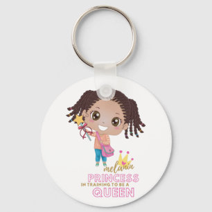 Girls MELANIN Princess Training To Be Queen Cute Keychain