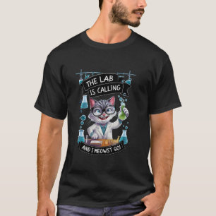 Girls Meowster of Science Funny Lab Cat Laboratory T-Shirt