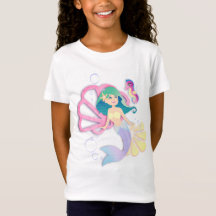 Girls Mermaid T-Shirt Youth X-Small to Large