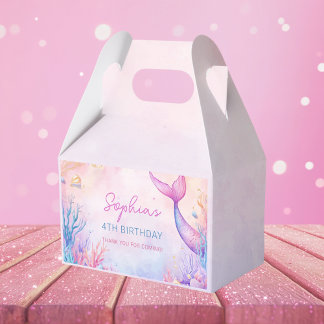 Girls Mermaid Under The Sea Birthday Party Favor Box