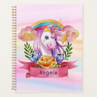 Girls mignonne violet licorne arc-en-ciel Nom pers