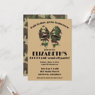 Girls Military Bootcamp Send Off Party Invitation
