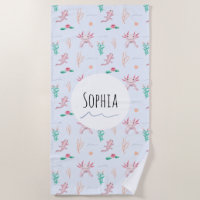 Girls Modern and Cute Axolotl Pattern Kids Beach