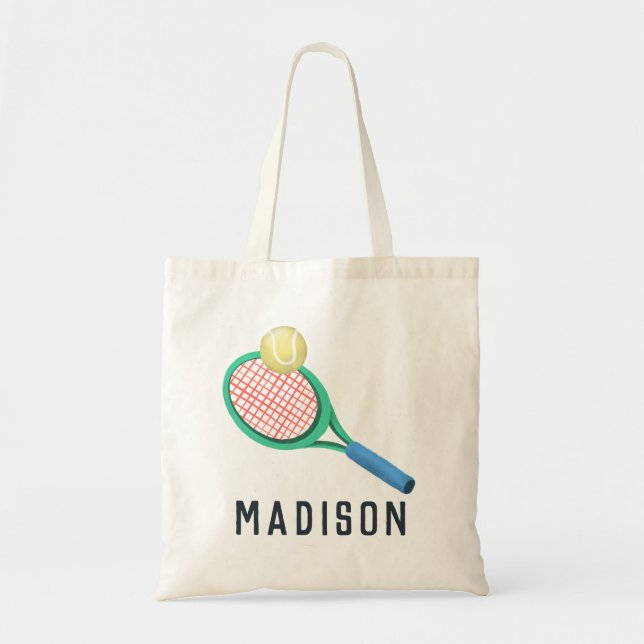 Girls Modern and Sporty Tennis Kids Tote Bag (Front)
