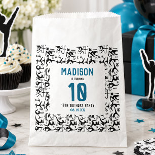 Girls Modern Black Gymnastics Kids 10th Birthday Favour Bag