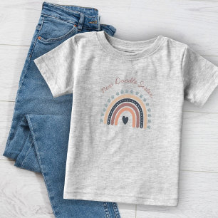 Girls Modern Rainbow Paw Print Dog T-Shirt
