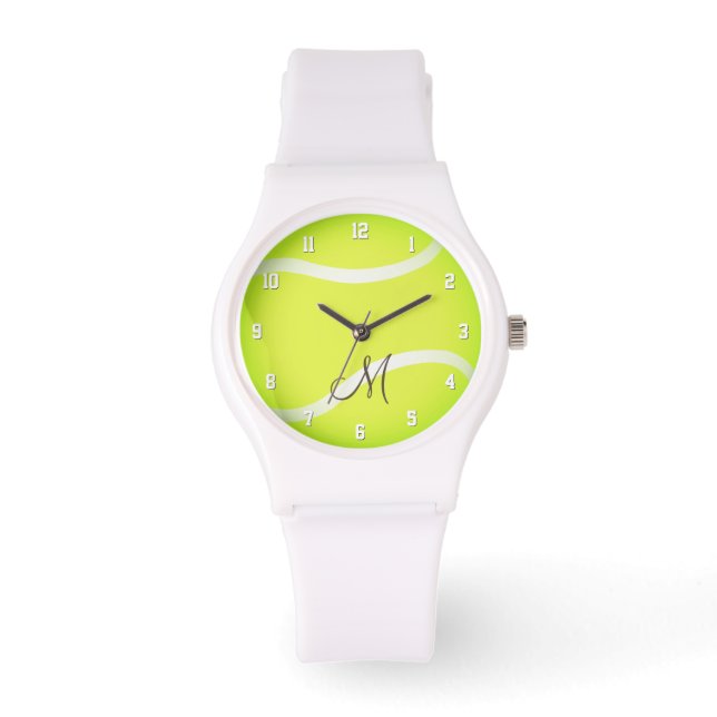 girls monogrammed tennis player watch (Front)