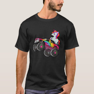 Girls Monster Truck Unicorn Rainbow Monster Truck  T-Shirt