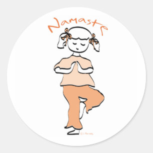 Girls Namaste Yoga Gear Classic Round Sticker
