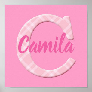 Girls Name Custom Plaid Letter C Poster