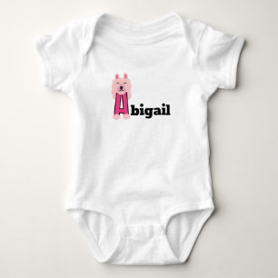Girls Name custom start with A Baby Bodysuit