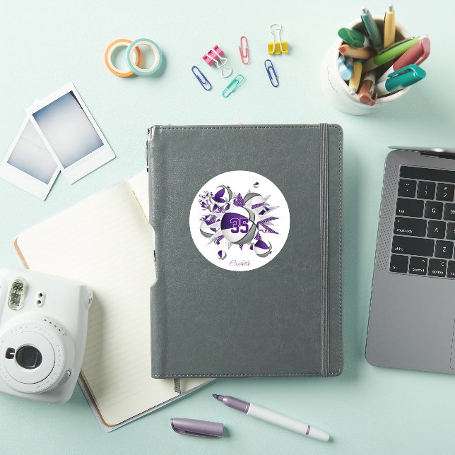 girls name on purple grey basketballs stars  (iPad Cover)
