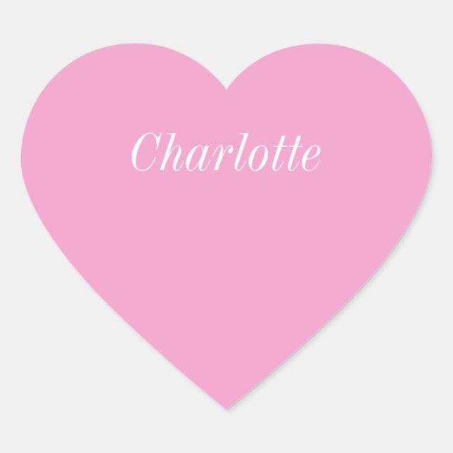 Girls Name Pink Heart Heart Sticker (Front)