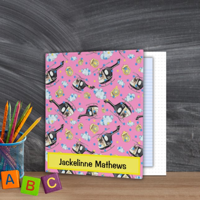 Girls Name Police Helicopter K9-Unit Pattern   Binder (Creator Uploaded)