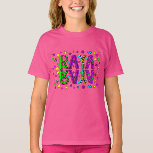 Girl's Name Raya Stars and Hearts  T-Shirt