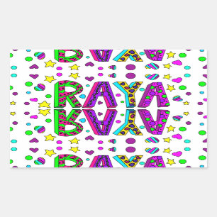 Girl's Name Raya with Stars and Hearts Whimsical Sticker