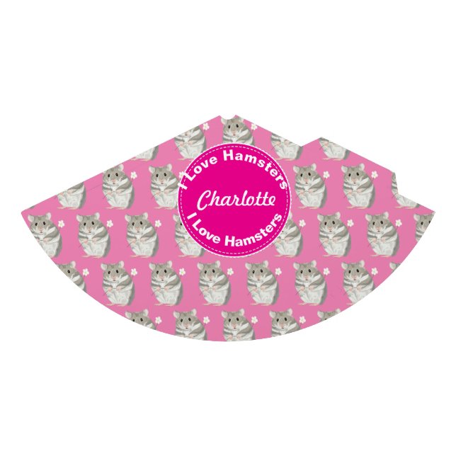 Girls named Party Hat with Grey and White Hamster (Front)