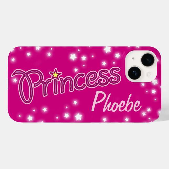 Girls named princess star graphic pink Case-Mate iPhone case (Back (Horizontal))