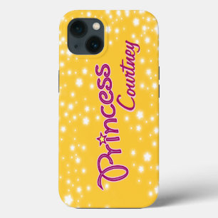 Girls named princess star yellow pink iPhone 13 case