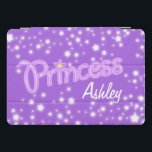Girls named purple princess star graphic  iPad pro cover<br><div class="desc">Keep your princesses device  protected from scratches and easy to identify with this graphic princess named id cover. Customize with your name,  currently reads Princess Ashley. Unique design by www.mylittleeden.com</div>