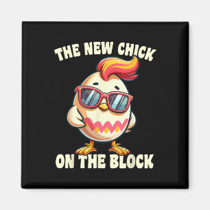 Girls New Chick On The Block Egg Hunting Easter Wo Magnet