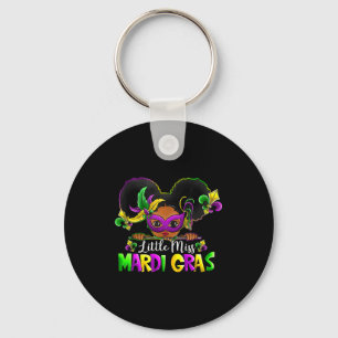 Girls New Little Miss Mardi Gras Afro Keychain