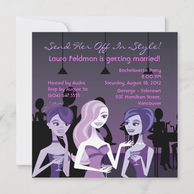 Girls' Night Bachelorette Invitation (Front)