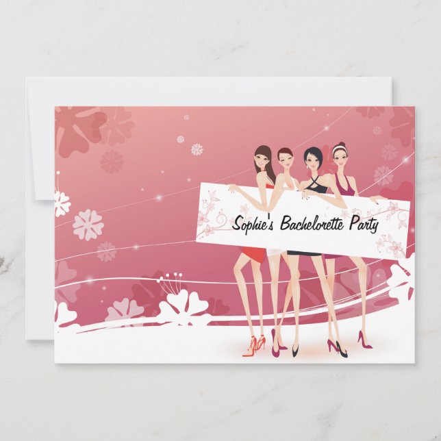 Girls' Night Bachelorette Party Invitation (Front)
