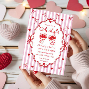 Girls Night doodle  hand drawn Invitation