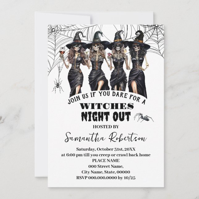 Girls Night Out Annual Witches Halloween Party Invitation (Front)