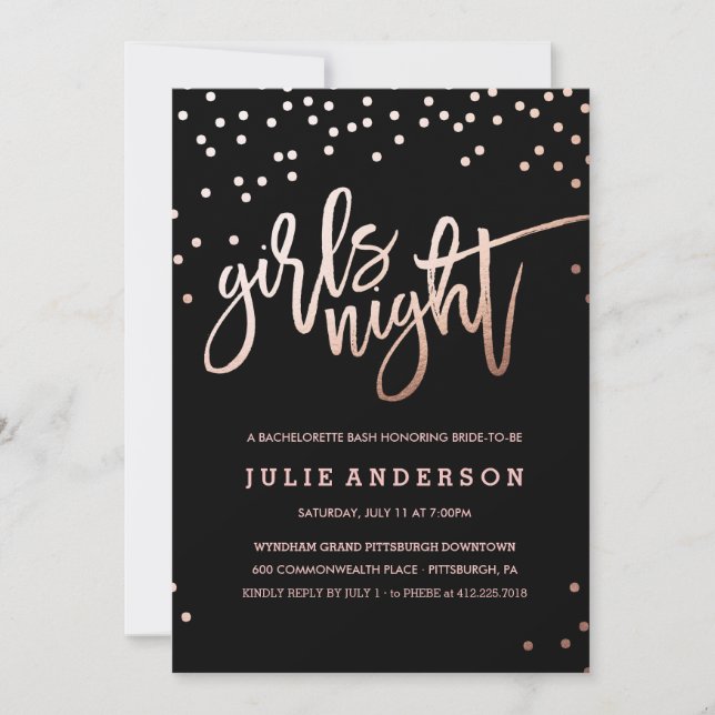 GIRLS NIGHT OUT // BACHELORETTE PARTY invitation (Front)