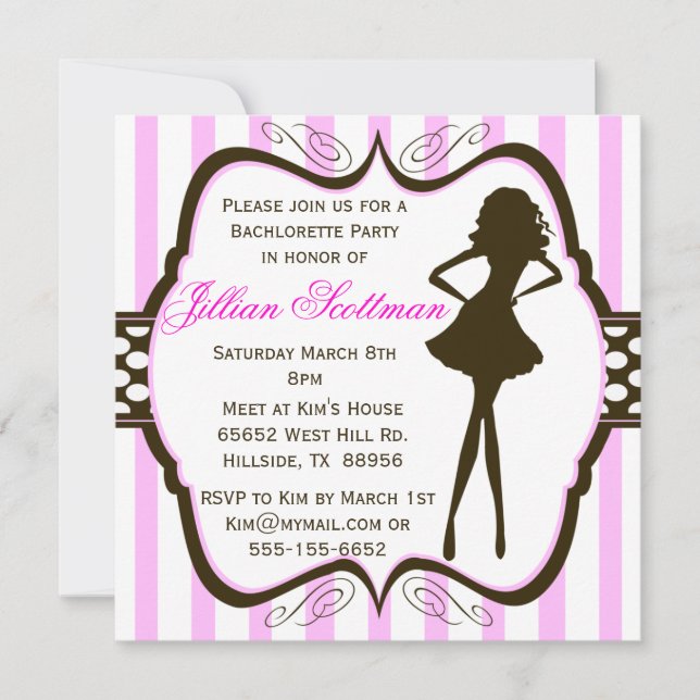Girls Night Out Bachlorette Party Invitation (Front)