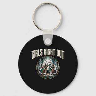Girls Night Out Dancing Witches Funny Halloween  Keychain