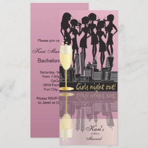 Girls Night Out Party Celebration   Pink Invitation