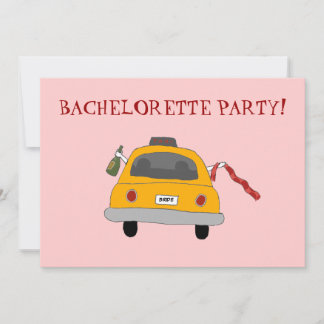 Girls' Night Out Taxi Bachelorette Party Invite