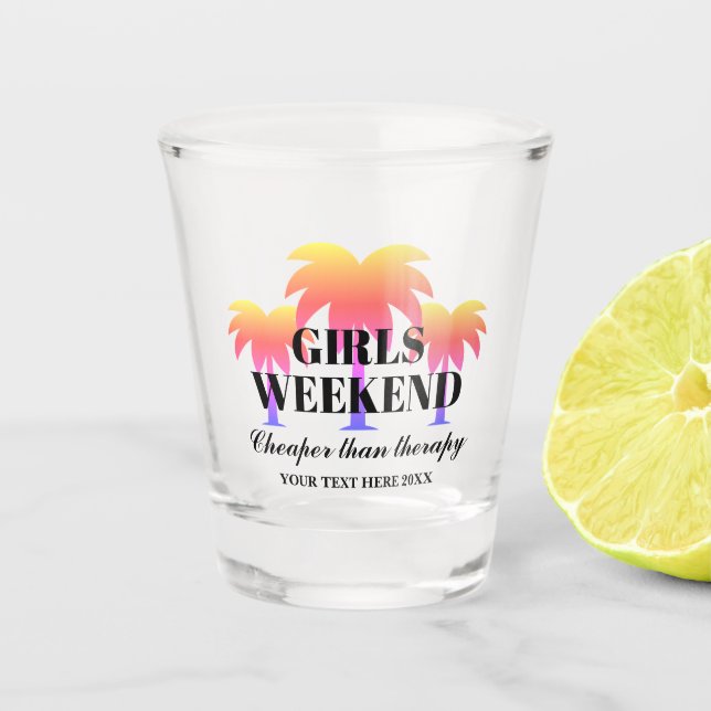 Girls night out weekend drinking party shot glass (Front)
