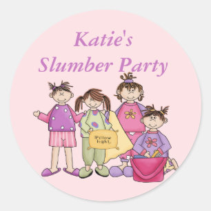 Girl's Night Slumber Party Stickers