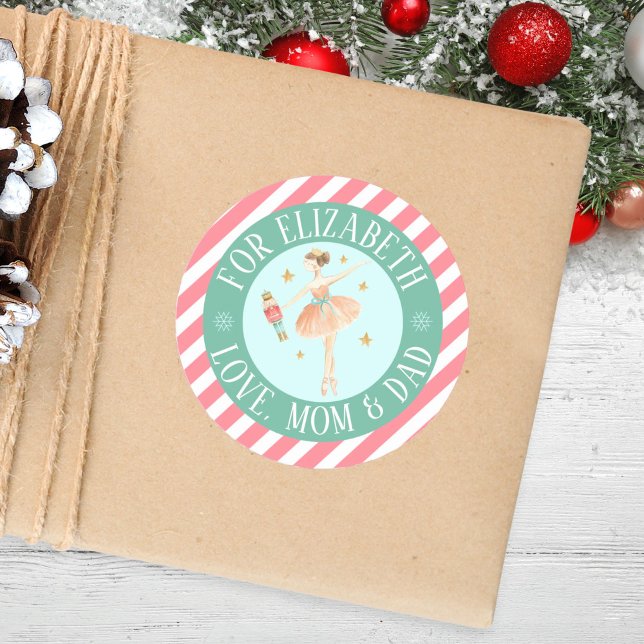 Girls Nutcracker Ballet Christmas Gift Classic Round Sticker (Creator Uploaded)