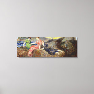 Girls on the Shore, c.1884-85 Canvas Print