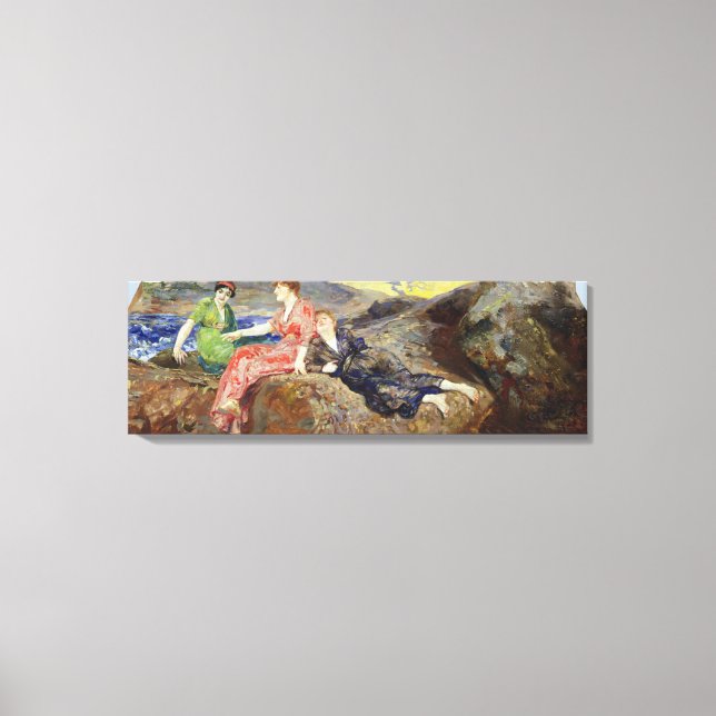 Girls on the Shore, c.1884-85 Canvas Print (Front)