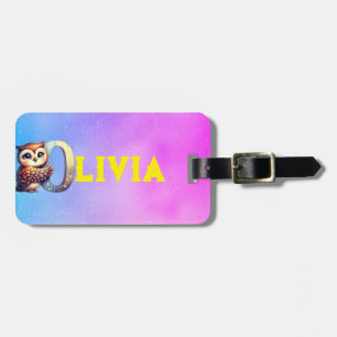 Girls Owl Luggage Tag