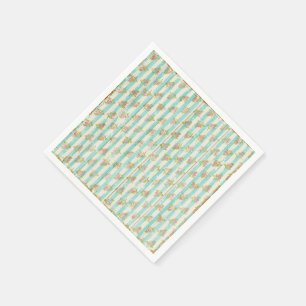 Girl's Pastel Blue Floral Cottage Chic Tea Party Napkin