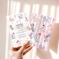 Girls Pastel Dog Let's Pawty 3rd Birthday