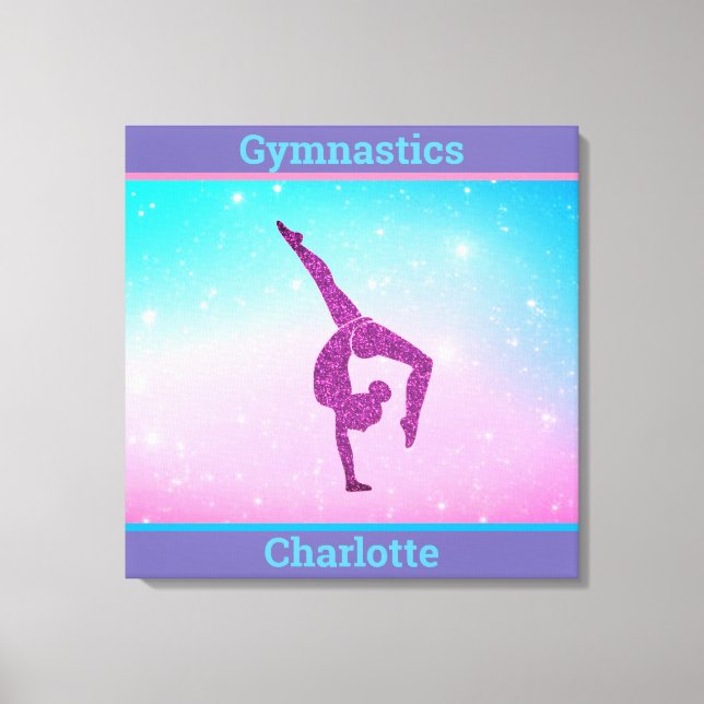Girls Pastel Gymnastique Étendue toile Imprimée (Recto)