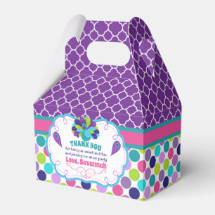 Girls Peacock Birthday Party Gable Favor Box